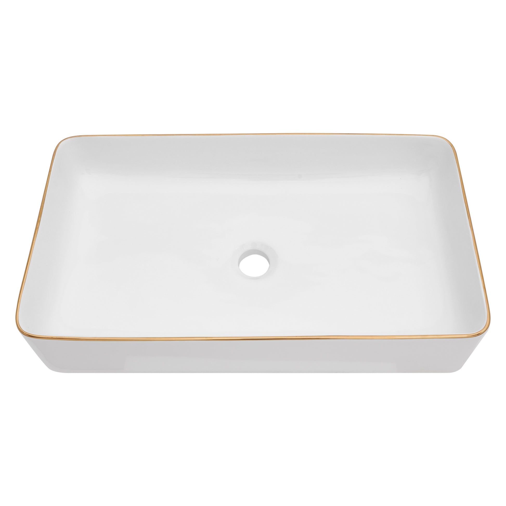 24X14 Inch White Ceramic Rectangular Vessel Bathroom Sink White Ceramic