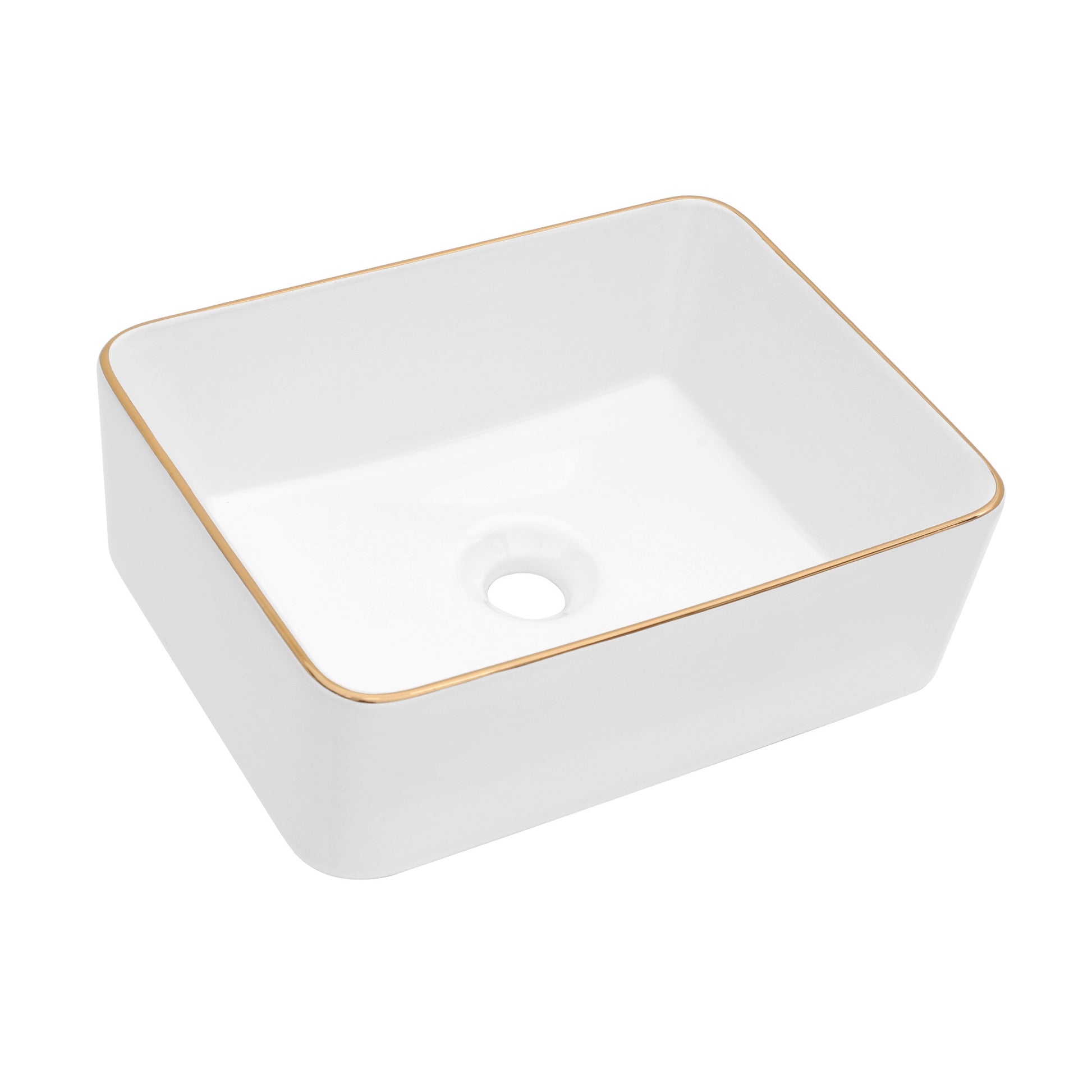 19X15 Inch White Ceramic Rectangular Vessel Bathroom Sink White Ceramic