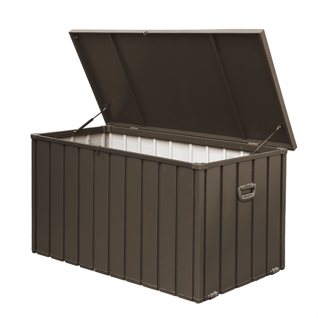 200 Gallon Outdoor Storage Deck Box Waterproof, Large Patio Storage Bin For Outside Cushions, Throw Pillows, Garden Tools, Lockable Dark Brown Dark Brown Steel