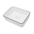 19X15 Inch White Ceramic Rectangular Vessel Bathroom Sink White Ceramic