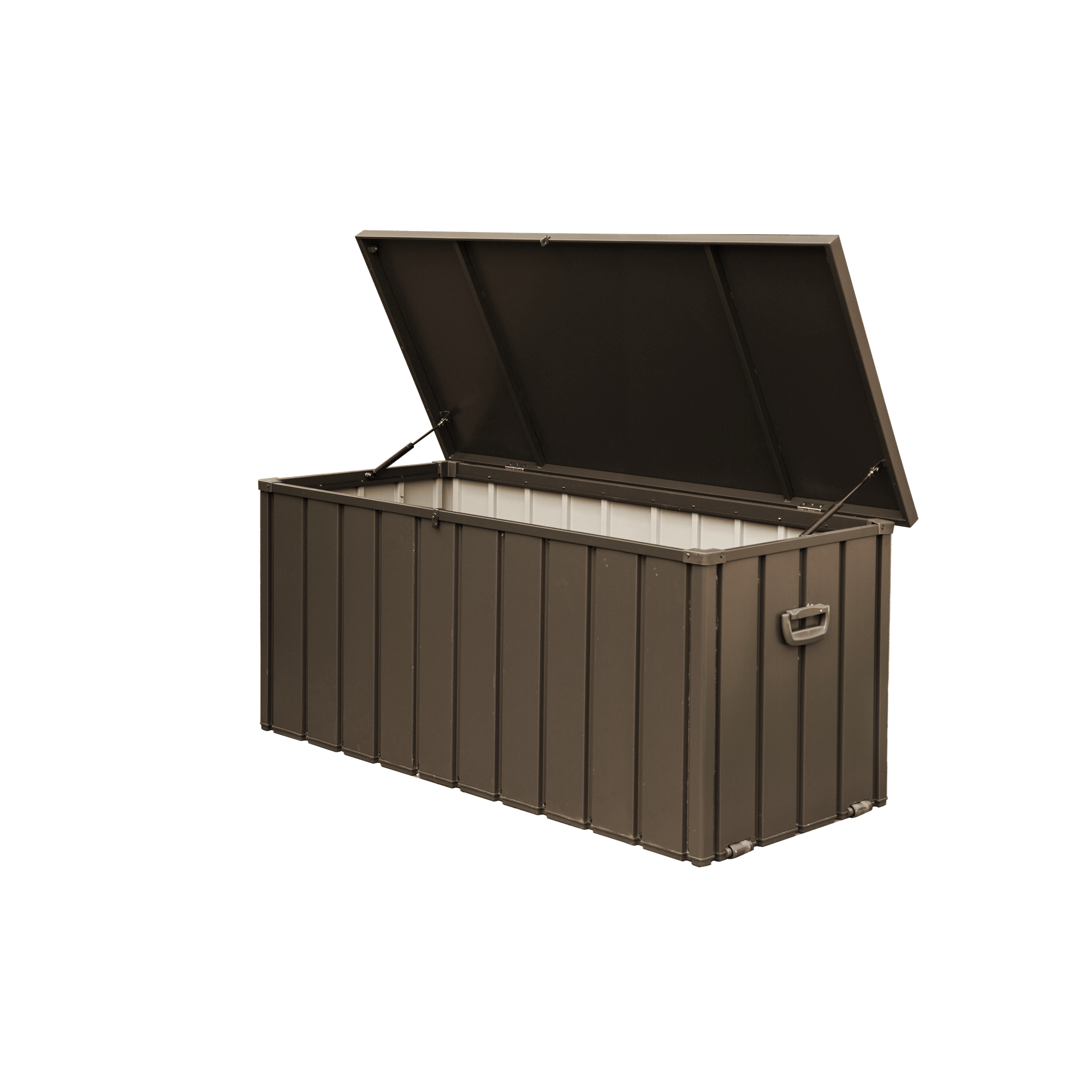 150 Gallon Outdoor Storage Deck Box Waterproof, Large Patio Storage Bin For Outside Cushions, Throw Pillows, Garden Tools, Lockable Dark Brown Dark Brown Steel