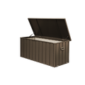 100 Gallon Outdoor Storage Deck Box Waterproof, Large dark brown-steel