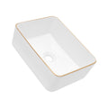 16X12 Inch White Ceramic Rectangular Vessel Bathroom Sink White Ceramic