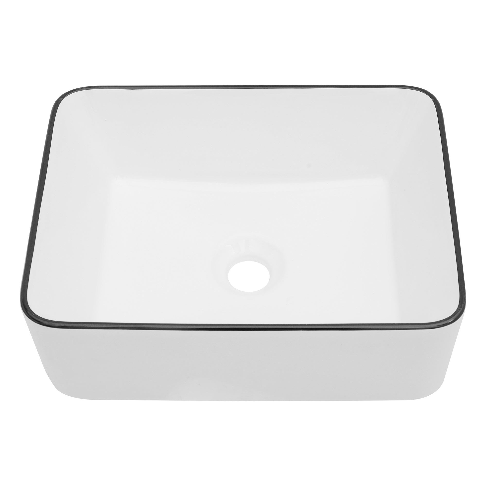 16X12 Inch White Ceramic Rectangular Vessel Bathroom Sink White Ceramic