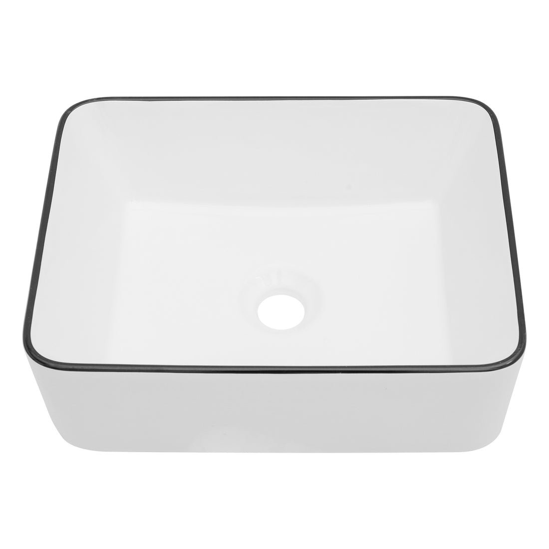 16X12 Inch White Ceramic Rectangular Vessel Bathroom Sink White Ceramic