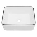 16X12 Inch White Ceramic Rectangular Vessel Bathroom Sink White Ceramic