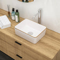 16X12 Inch White Ceramic Rectangular Vessel Bathroom Sink White Ceramic