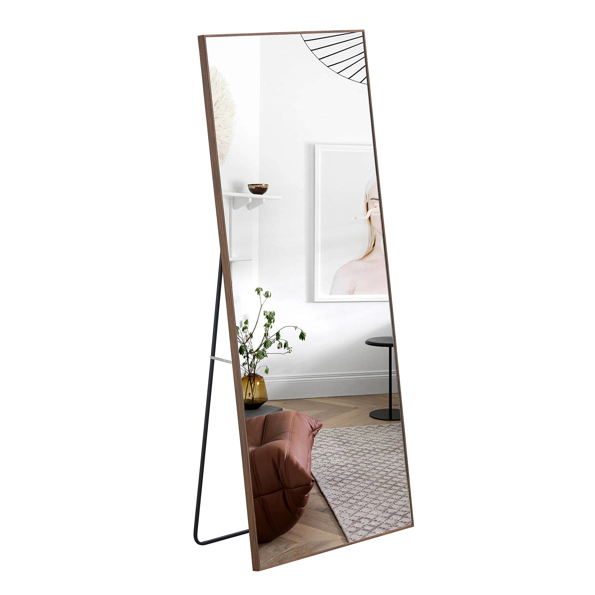 Fourth Generation Solid Wood Frame Long Mirror, Dressing Mirror, Bedroom Foyer, Decorative Mirror, Clothing Store, Floor To Ceiling Mirror, Wall Mounted. 71 "* 31.4" Transparent Glass