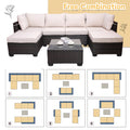 Outdoor Garden Patio Furniture 7 Piece Pe Rattan Wicker Cushioned Sofa Sets And Coffee Table, Patio Furniture Set Outdoor Couch Outdoor Couch Patio Furniture Outdoor Sofa Patio Couch Yes Complete Patio Set Brown Beige Rust Resistant Frame Water Resistant