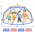 10Ft Geometric Dome Climber Play Center, Kids Climbing Dome Tower With Hammock, Rust & Uv Resistant Steel Supporting 1000 Lbs Blue Yellow Metal