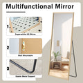 Fourth Generation Solid Wood Frame Full Length Mirror, Dressing Mirror, Bedroom Porch, Decorative Mirror, Clothing Store, Floor Standing Large Mirror, Wall Mounted. 71 