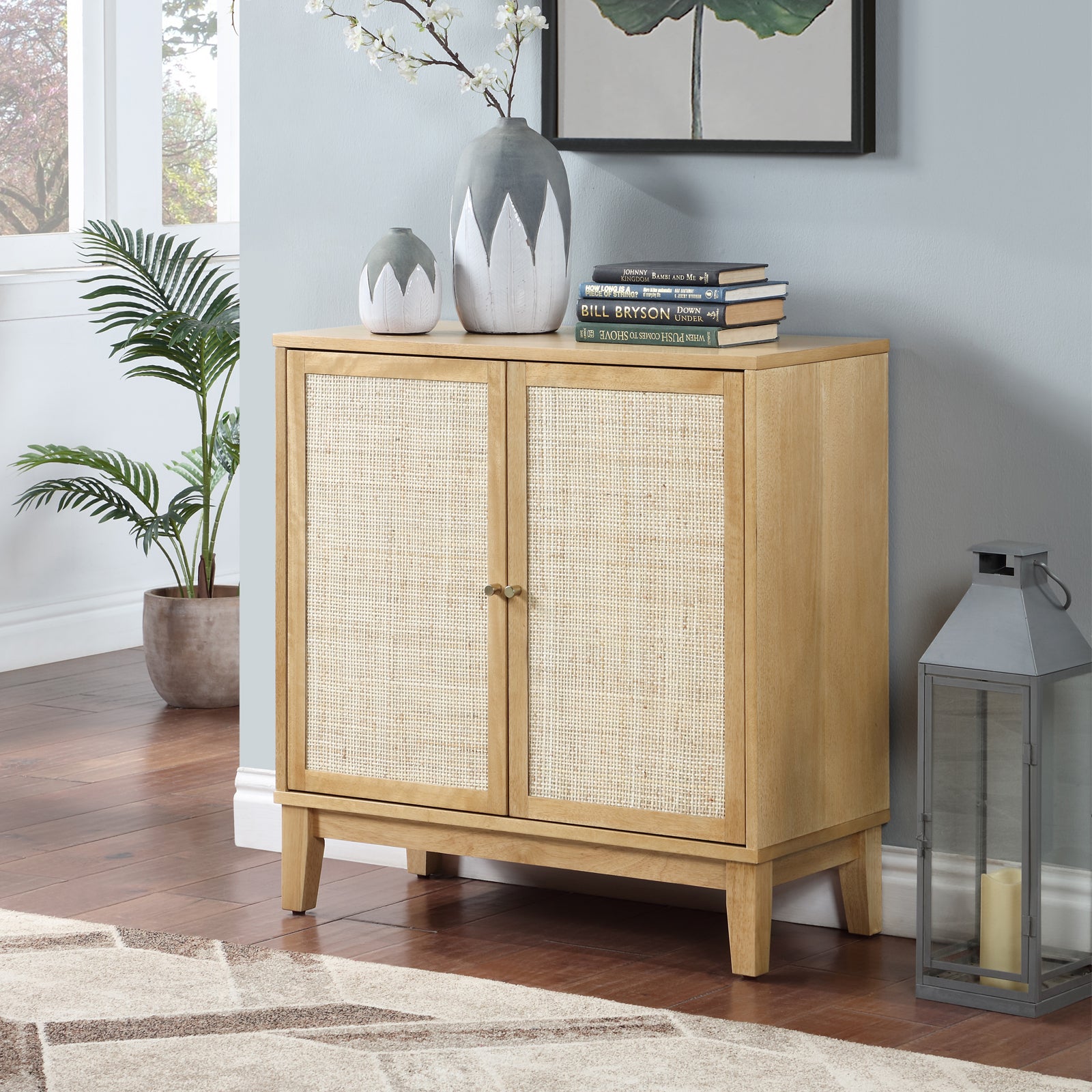 Buffet Cabinet with Storage,Storage Cabinet with natural-rubber wood