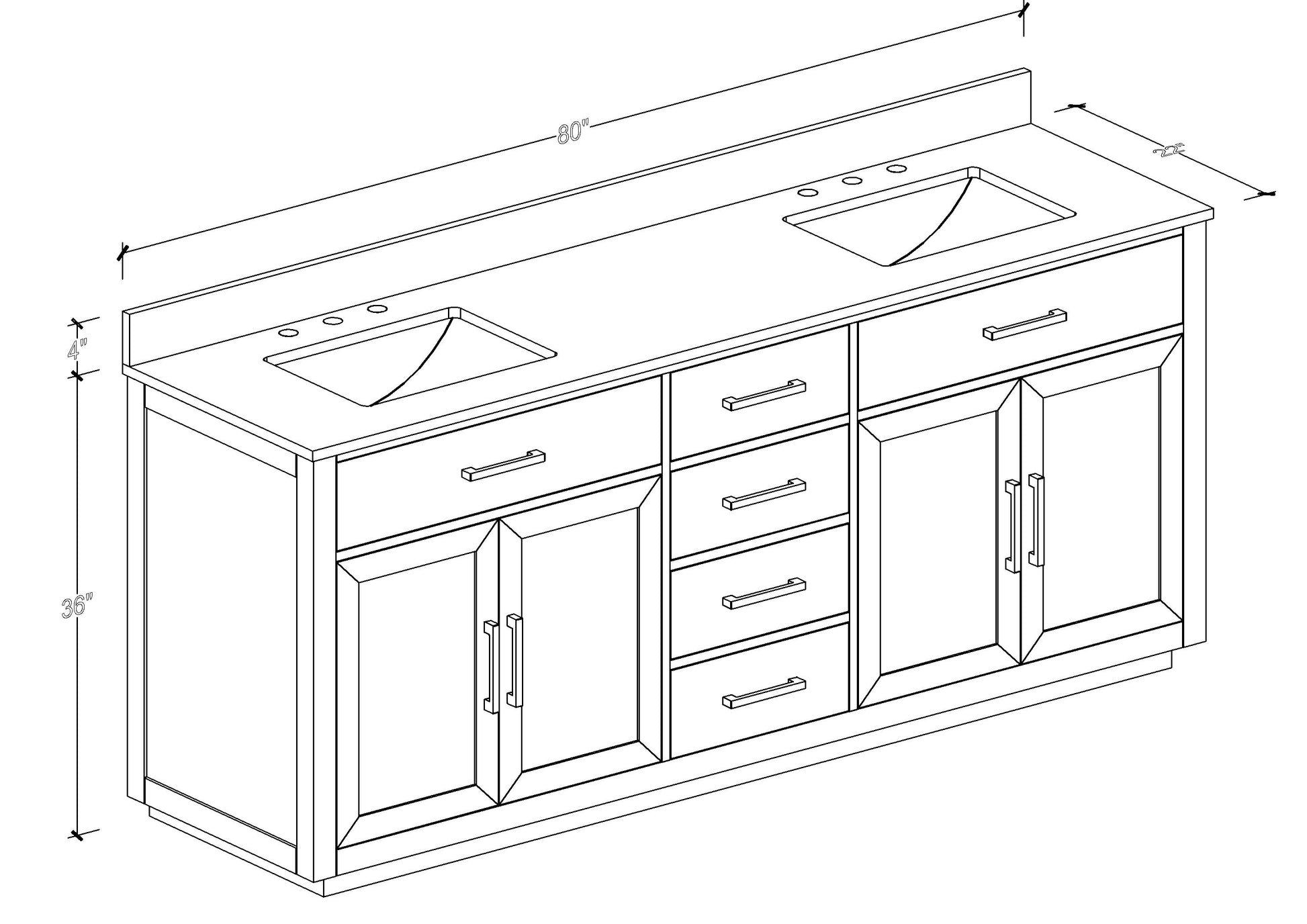 80" Bathroom Vanity With Double Sink, Freestanding Modern Bathroom Vanity With Soft Close Cabinet And 3 Drawers, Solid Wood Bathroom Storage Cabinet With Quartz Countertop, White White Bathroom Modern Solid Wood