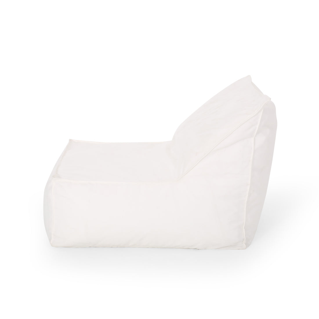 Ettie 3 Ft. Water Resistant Fabric Bean Bag Chair, White White Washed Waterproof Fabric