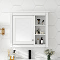 30'' X 28'' Medicine Cabinet, Wall Mounted Bathroom Storage Cabinet, Modern Bathroom Wall Cabinet With Mirror,Medicine Cabinet, Mirror Cabinet With 3 Open Shelves Not Include Bathroom Vanity White 1 5 Mirror Included Bathroom Wall Mounted Mdf Glass