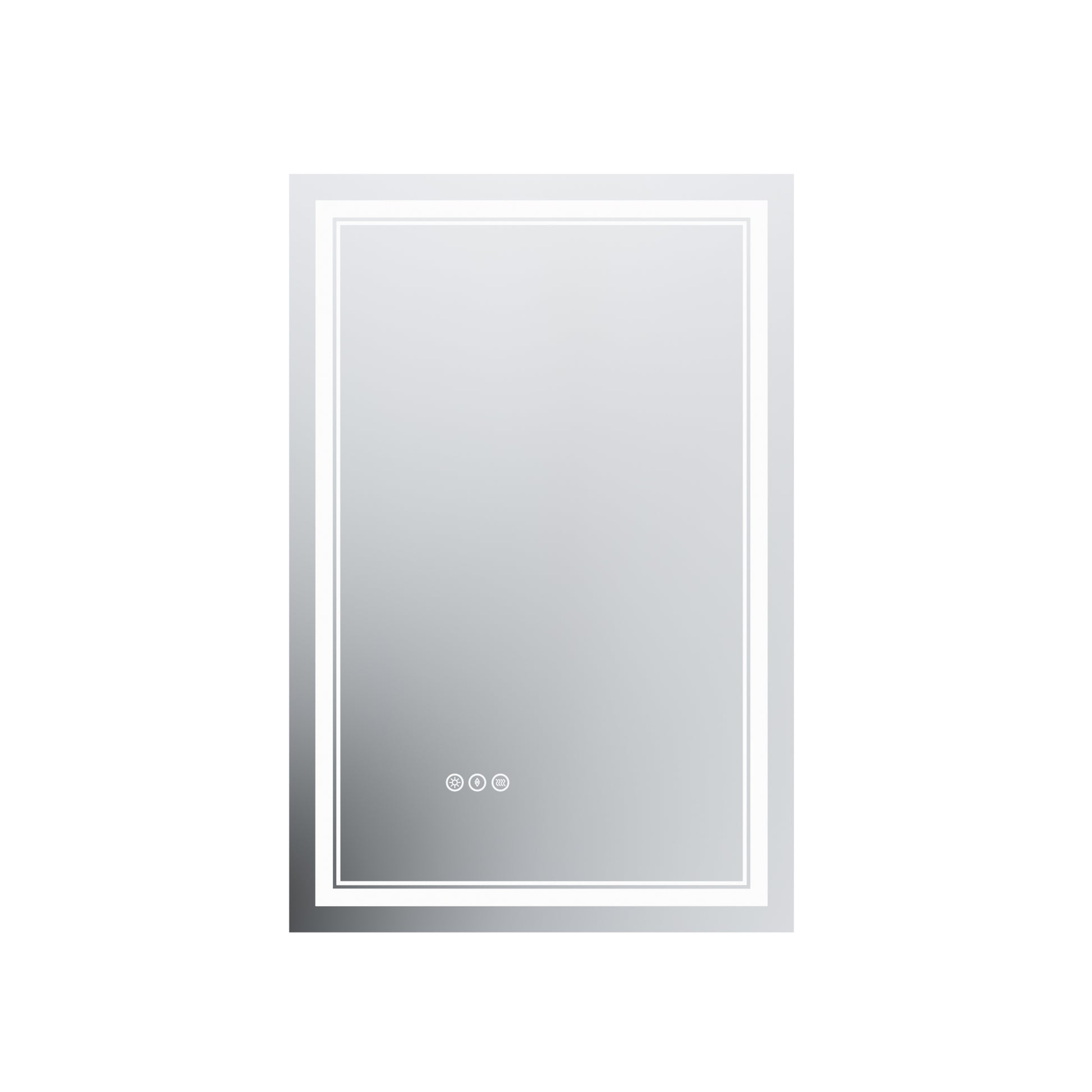 LED Bathroom Mirror, 24x36 inch Bathroom Vanity white-aluminium