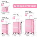 Luggage Sets 4 Piece 14 20 24 28 Pp Lightweight & Durable Expandable Suitcase Pink Polypropylene