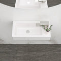 14.57X7.28 Inch White Ceramic Rectangle Wall Mount Bathroom Sink With Single Faucet Hole White Ceramic