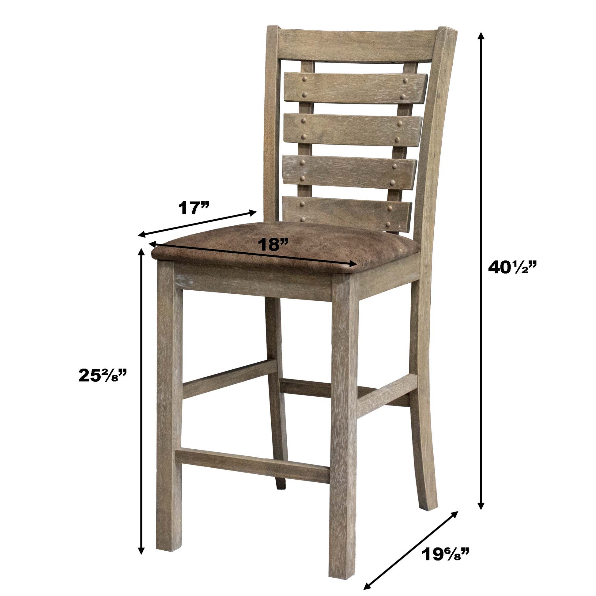 5Pcs Set Counter Table Set Square Counter Table Solid Wood Modern Farmhouse Rustic Look Distressed Look Light Brown Dining Room Fixed Table Rubberwood Square Dining Table With Chair Wood Grayish Brown Ladder Back Seats 4 48 Inches American