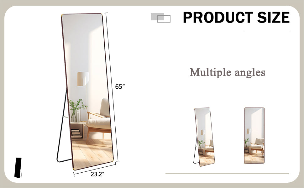 The 4Th Generation Floor Standing Full Length Mirror. Wall Mirror, Bathroom Makeup Mirror, Bedroom Foyer, Clothing Store, Wall Mounted.65 "* 23.2" Transparent Glass