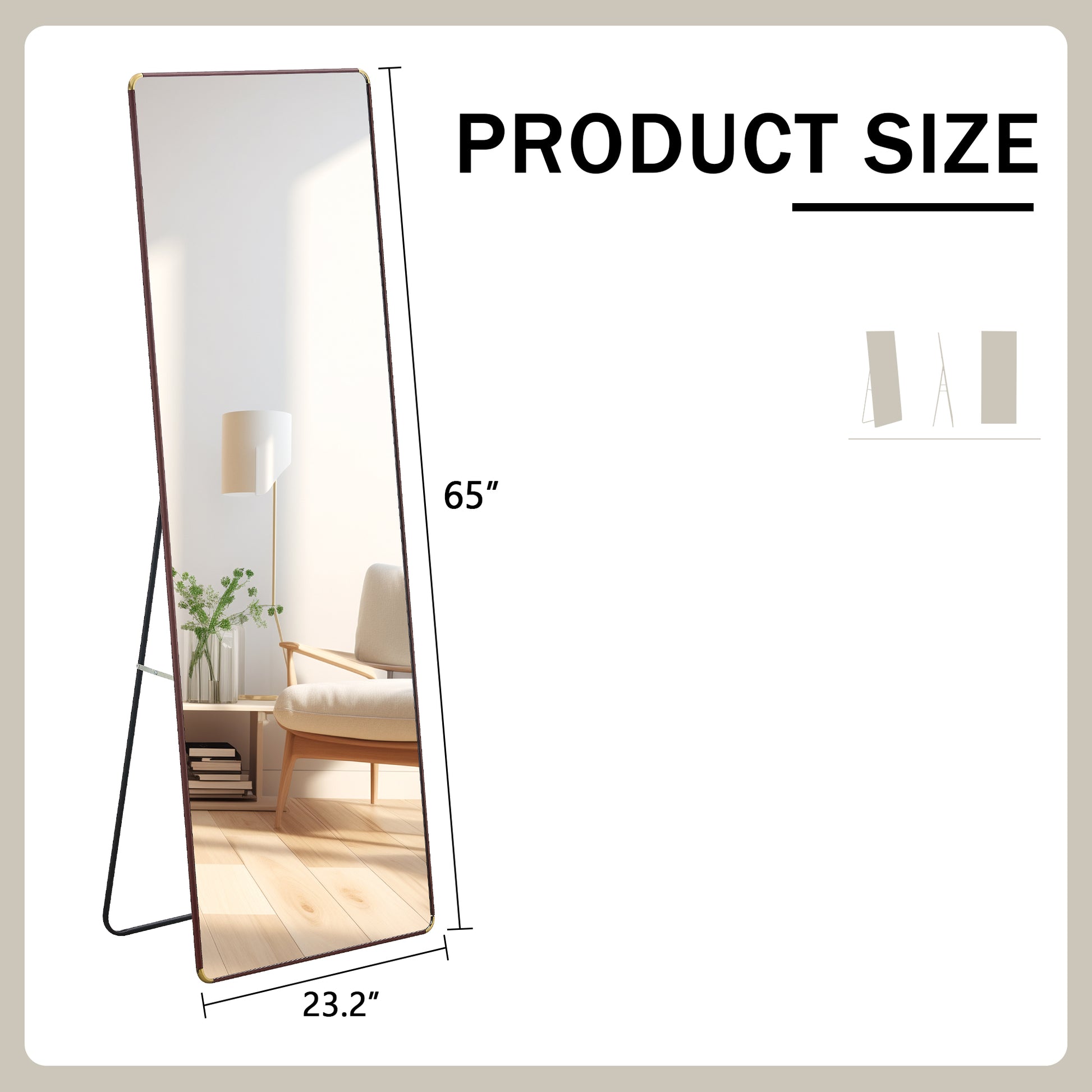 The 4Th Generation Floor Standing Full Length Mirror. Wall Mirror, Bathroom Makeup Mirror, Bedroom Foyer, Clothing Store, Wall Mounted.65 "* 23.2" Transparent Glass