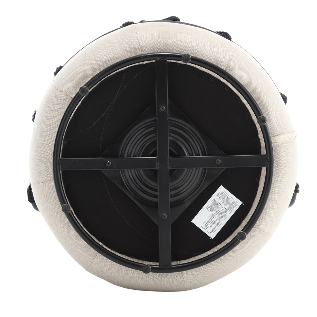 Coolmore Upholstered Tufted Living Room Chair Textured Linen Fabric Accent Chair With Metal Stand Beige Linen