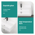 21X12 Inch White Ceramic Rectangle Wall Mount Bathroom Sink With Single Faucet Hole And Overflow White Ceramic