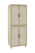 4 Door Cabinet, With 4 Adjustable Inner Shelves, Storage Cabinet Natural Mdf