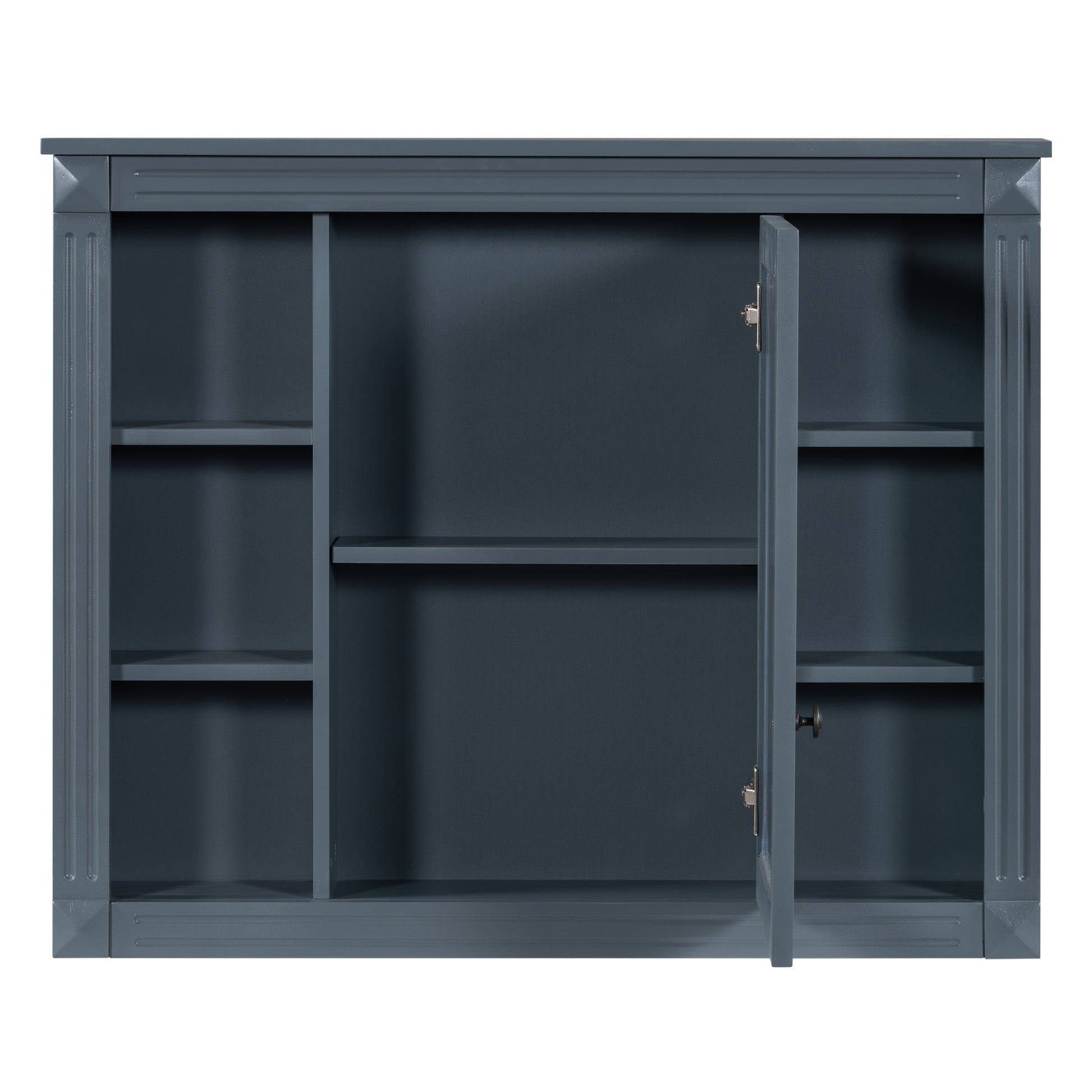 36'' Bathroom Vanity With Top Sink, Royal Blue Mirror Cabinet, Modern Bathroom Storage Cabinet With 2 Soft Closing Doors And 2 Drawers, Single Sink Bathroom Vanity Blue Bathroom Modern Solid Wood