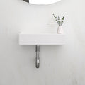 14.57X7.28 Inch White Ceramic Rectangle Wall Mount Bathroom Sink With Single Faucet Hole White Ceramic