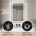 LED Bathroom Mirror, 24x36 inch Bathroom Vanity white-aluminium