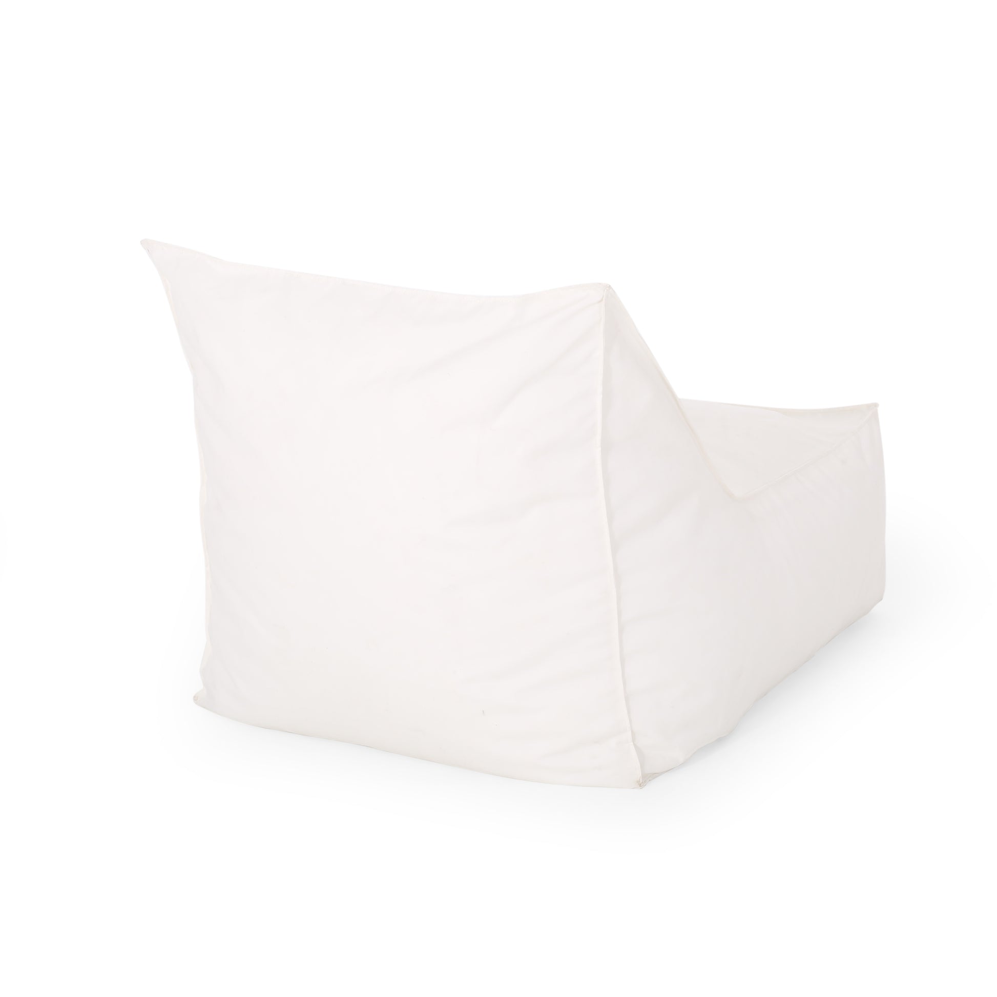 Ettie 3 Ft. Water Resistant Fabric Bean Bag Chair, White White Washed Waterproof Fabric