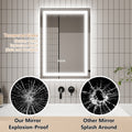 LED Bathroom Mirror, 20x28 inch Bathroom Vanity white-aluminum