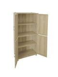 4 Door Cabinet, With 4 Adjustable Inner Shelves, Storage Cabinet Natural Mdf