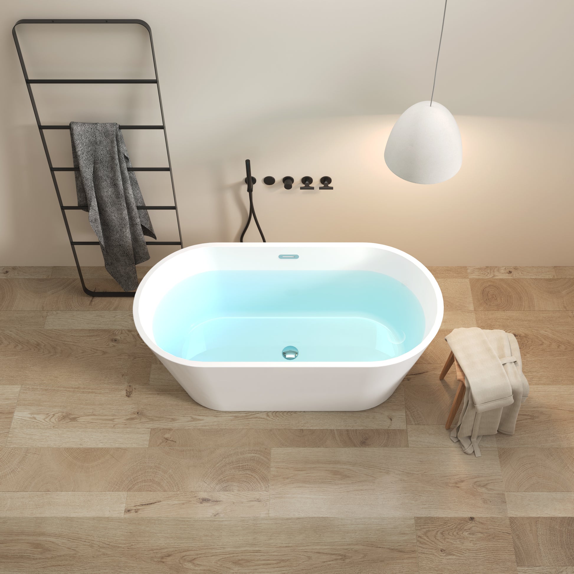 59" Acrylic Freestanding Bathtub, Modern & -