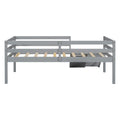 Twin Low Loft Bed With Slide, Ladder, Safety Guardrails, No Box Spring Needed,Grey Twin Grey American Design Pine