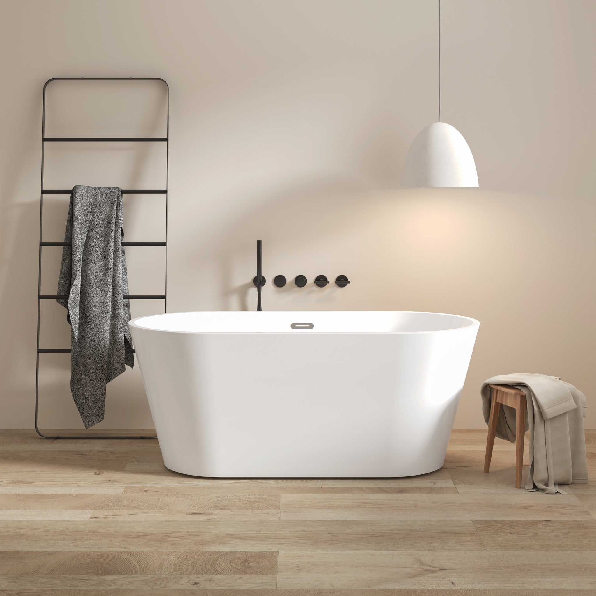 59" Acrylic Freestanding Bathtub, Modern & -