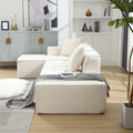 Modular Combination Living Room Sofa Set, Modern Minimalist Sofa, Free Installation Sofa, L Shaped, Italian Minimalist Tofu Block Sofa, Left Hand Facing,Terrycloth Fabricbeige Beige Polyester