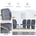 A Set Of 4 Dining Chairs, Gray Dining Chair Set, Pu Material Patterned High Backrest Seats And Sturdy Leg Chairs, Suitable For Restaurants, Kitchens, And Living Rooms. Gray Pu