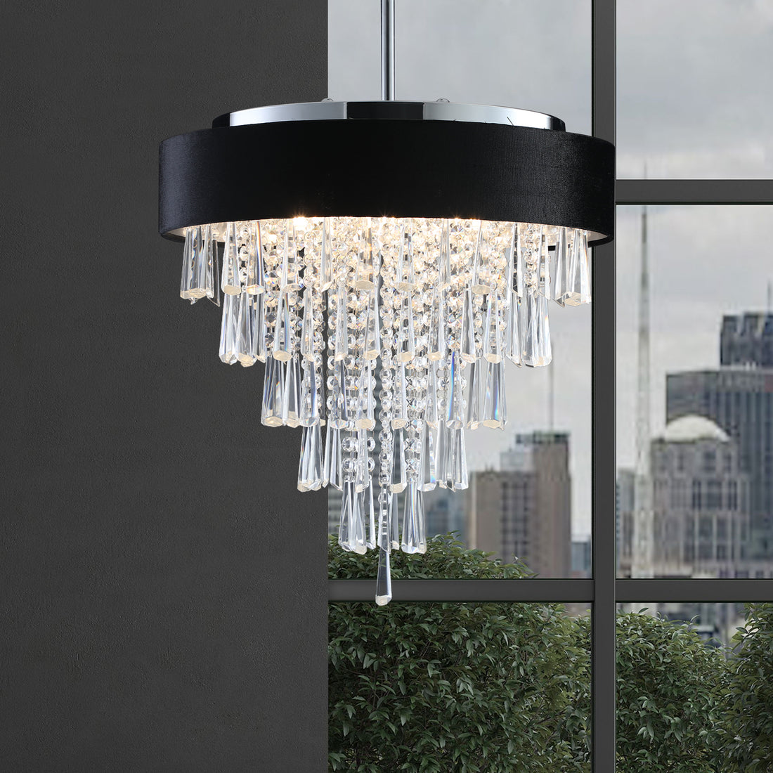 Modern Crystal Chandelier For Living Room Round Cristal Lamp Luxury Home Decor Light Fixture Transparent Modern Crystal