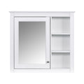 30'' X 28'' Medicine Cabinet, Wall Mounted Bathroom Storage Cabinet, Modern Bathroom Wall Cabinet With Mirror,Medicine Cabinet, Mirror Cabinet With 3 Open Shelves Not Include Bathroom Vanity White 1 5 Mirror Included Bathroom Wall Mounted Mdf Glass