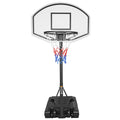 Portable Poolside Basketball Hoop Swimming Pool 3.1Ft To 4.7Ft Height Adjustable Basketball System Goal Stand For Kids White Black Steel