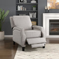 Push Back Reclining Chair Transitional Style Chenille Fabric Self Reclining Motion Chair 1Pc Cushion Seat Modern Living Room Furniture Beige Brown Primary Living Space Transitional Solid Wood