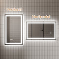 LED Bathroom Mirror, 24x40 inch Bathroom Vanity white-aluminium