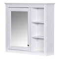 30'' X 28'' Medicine Cabinet, Wall Mounted Bathroom Storage Cabinet, Modern Bathroom Wall Cabinet With Mirror,Medicine Cabinet, Mirror Cabinet With 3 Open Shelves Not Include Bathroom Vanity White 1 5 Mirror Included Bathroom Wall Mounted Mdf Glass