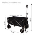 Folding Wagon, Heavy Duty Utility Beach Wagon Cart for black-garden & outdoor-american