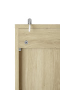 4 Door Cabinet, With 4 Adjustable Inner Shelves, Storage Cabinet Natural Mdf