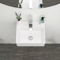 13.6X11.6 Inch White Ceramic Rectangle Wall Mount Bathroom Sink With Single Faucet Hole White Ceramic