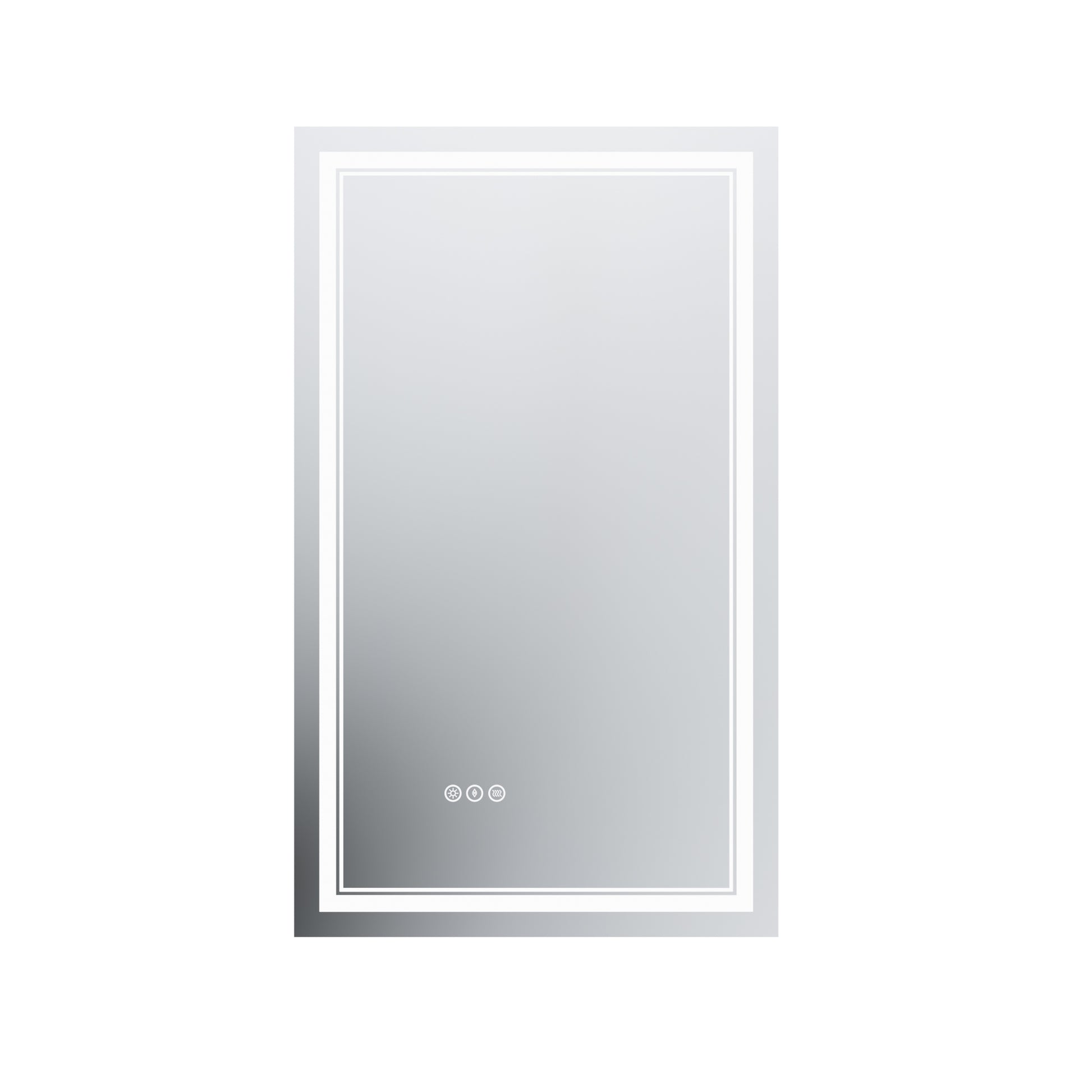 LED Bathroom Mirror, 24x40 inch Bathroom Vanity white-aluminium