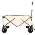 Folding Wagon, Heavy Duty Utility Beach Wagon Cart for antique white+gray-garden & outdoor-american